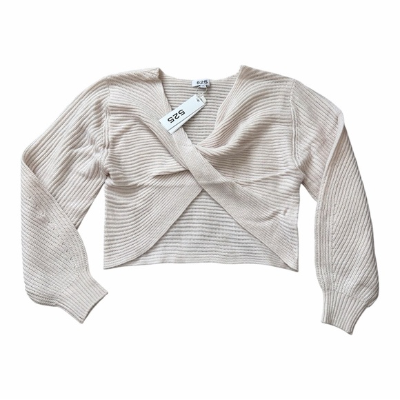 525 America Tops - 525 America Cream Ribbed Knit Women Top Small